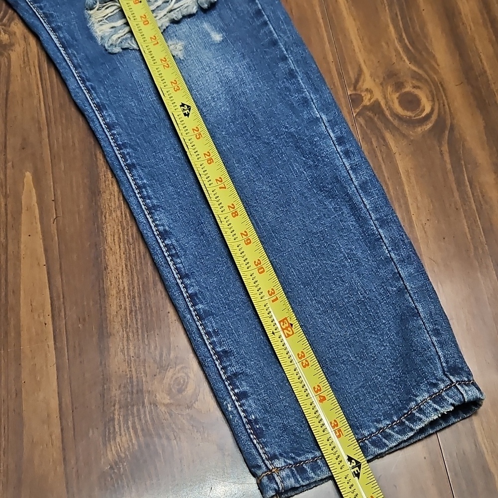 Machine Blue Relaxed Fit Distressed Jeans - Picture 9 of 15